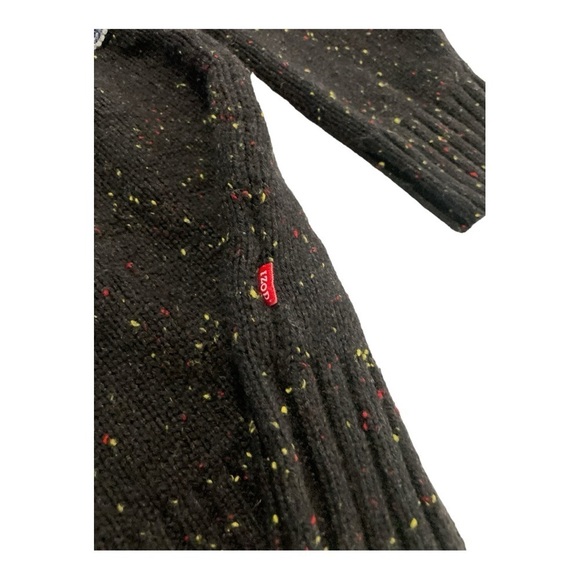 IZOD Men’s Black Speckled 1/4 Zip Mock Neck Sweater Nordic Fair Isle Pattern XL - Picture 8 of 15